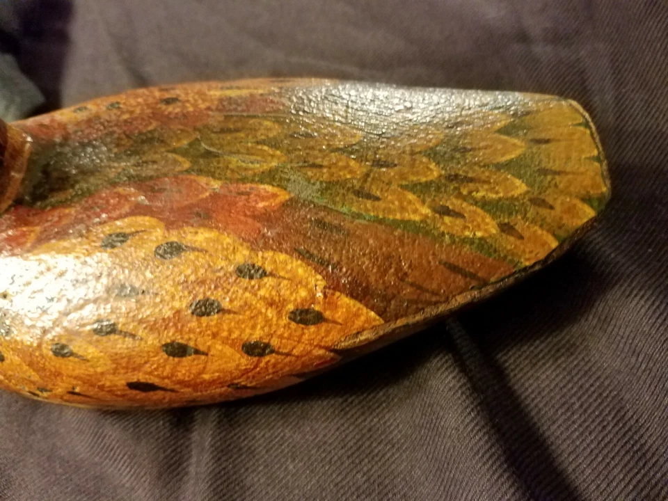 Antiguo señuelo de aves playeras pintado original de arte popular de principios de 1900... CALIDAD MUSEO... Foto 3 de 4