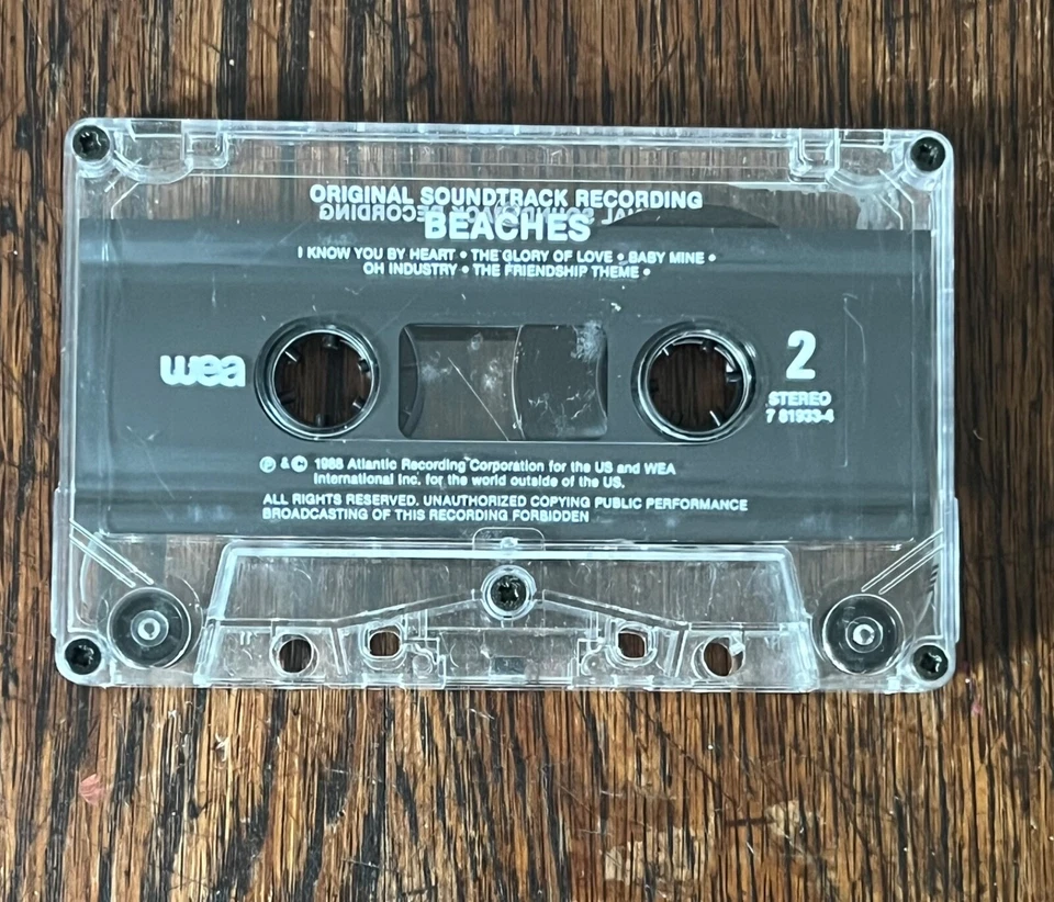 BEACHES Soundtrack AUDIO CASSETTE TAPE 1988 WEA Indonesia - BETTE MIDLER - Image 3 of 4