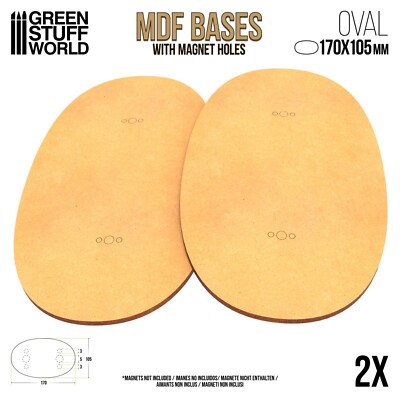 2x MDF Basen 170x105mm OVAL Modellbau Rollenspiele Tabletop Scrapbooking AOS