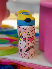 12oz Kids Push Button Insulated Tumbler With Unicorn Design