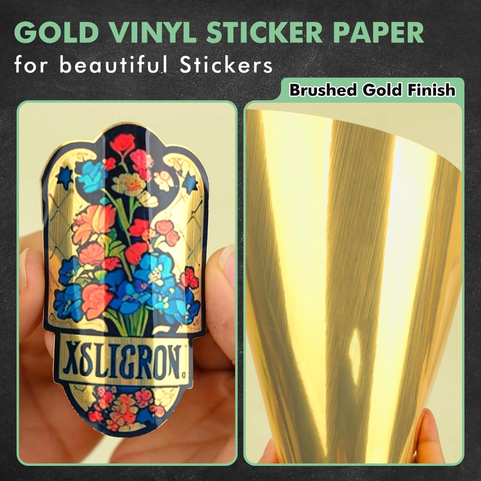 60 Koala Brushed Gold Vinyl Sticker Paper for Inkjet & Laser Printers Waterproof - Image 2 of 4