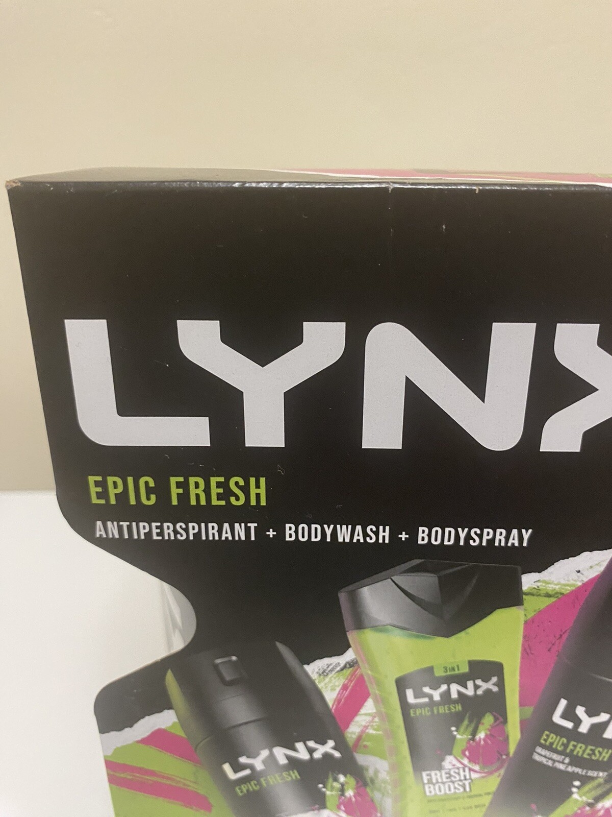 LYNX Epic Fresh Trio Deodorant Gift Set Body Wash Body Spray 
