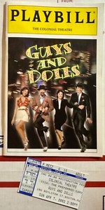 Guys And Dolls Playbill  The Colonial Theatre Boston Foucard/Sutherland w/Ticket
