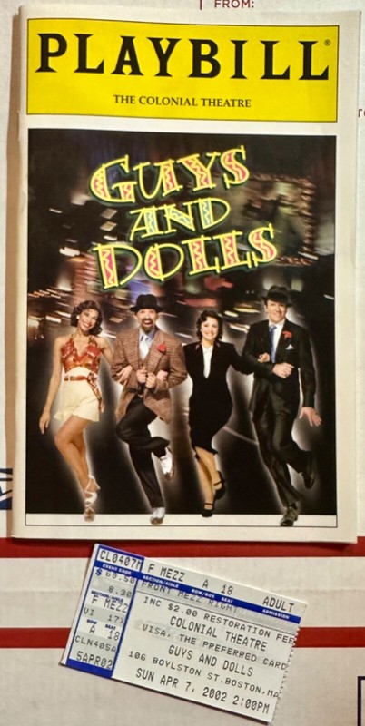 Guys And Dolls Playbill  The Colonial Theatre Boston Foucard/Sutherland w/Ticket
