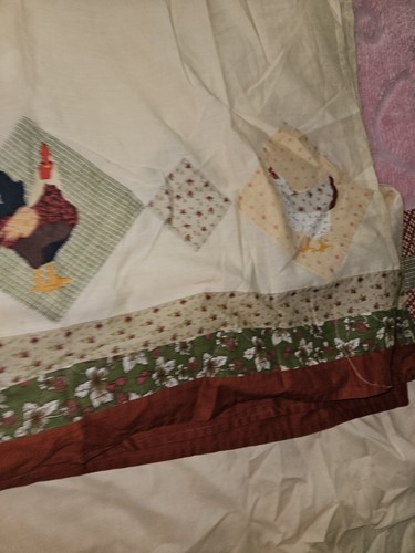 Lot Of 5 Pairs Of Rooster/Cottage Themed Light Curtain Panels Plus 2 Valances - Picture 7 of 19