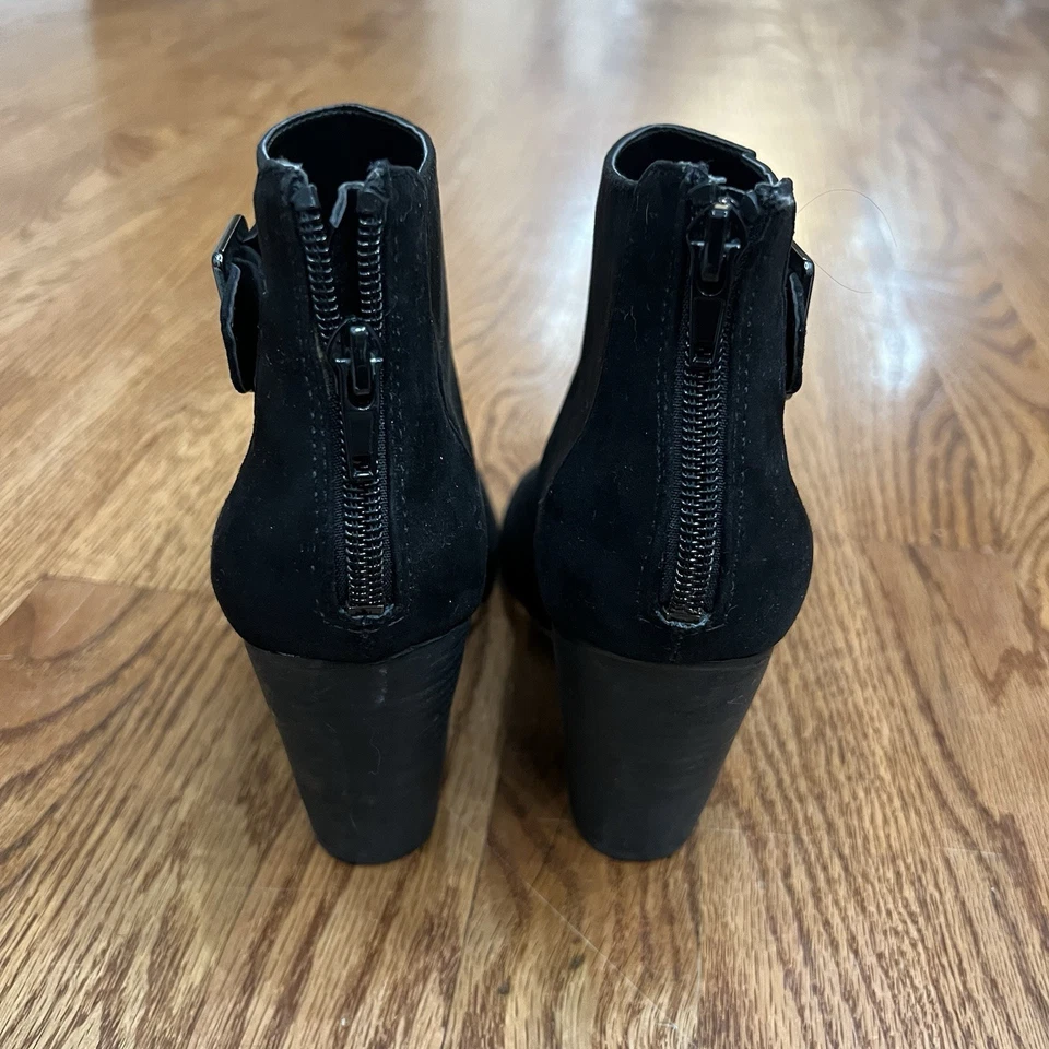 Carlos Santana Black Open Toe Booties Zip Up Women's Shoes 7 M - Image 3 of 4