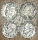 (4) * 1961 - D * ROOSEVELT DIME LOT * 10c CENT US COIN * SILVER