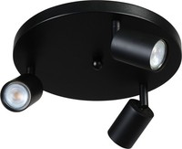 Deckenstrahler Schwarz 3-Flammig GU10 Ø 35 Cm Rund Metall Deckenlampe Wohnzimmer