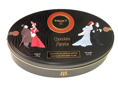 Maxim s De Paris Chocolate Covered Mint Candies In Oval Tin Box 175 G 07/27