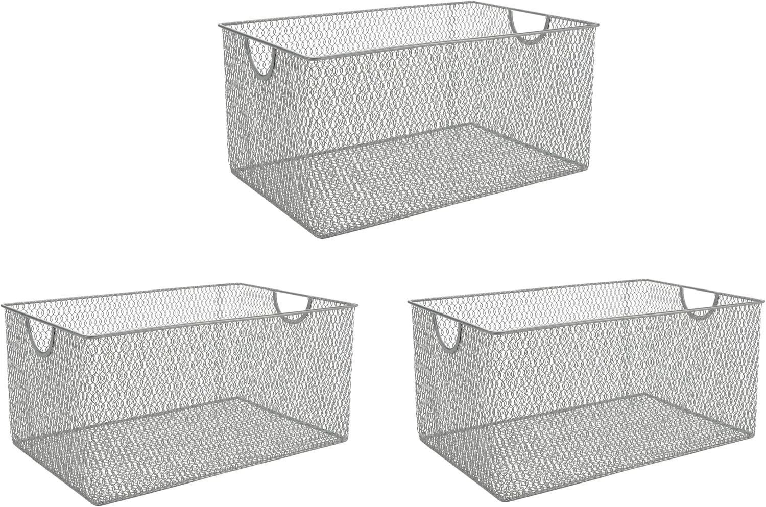 Kitchen Pantry Organizer Wire Baskets Shelves Cabinets Pantry Countertop Mesh