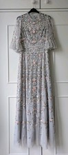 BNWT Needle & Thread Regency Garden Gown Ice Blue Embroidered Floral Birds UK 12