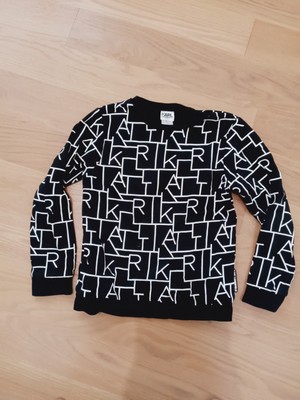 Karl Lagerfeld Kids Logo Sweatshirt Black and White