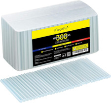 Magicfly Mini Hot Glue Gun Sticks, Huge Pack of 300, 4" Long and 0.27" Diameter 0.08 per gallon