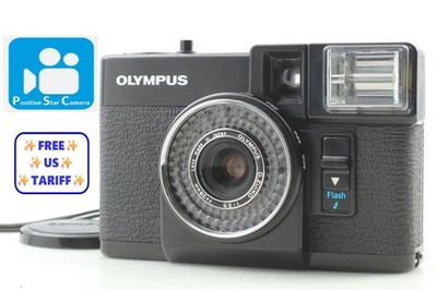 Red Flag OK   MINT  Olympus Pen EF Black Half Frame Film Camera From JAPAN