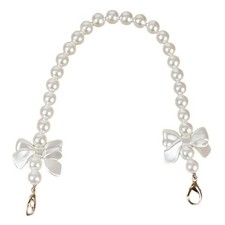 NEW Bag Strap 15.75  Faux Pearls Bows White Handle Hand Purse