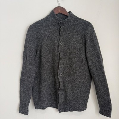 BRAX FEEL GOOD Mens Small Gray Wool Jeffrey Long Sleeve Button Front Cardigan W8