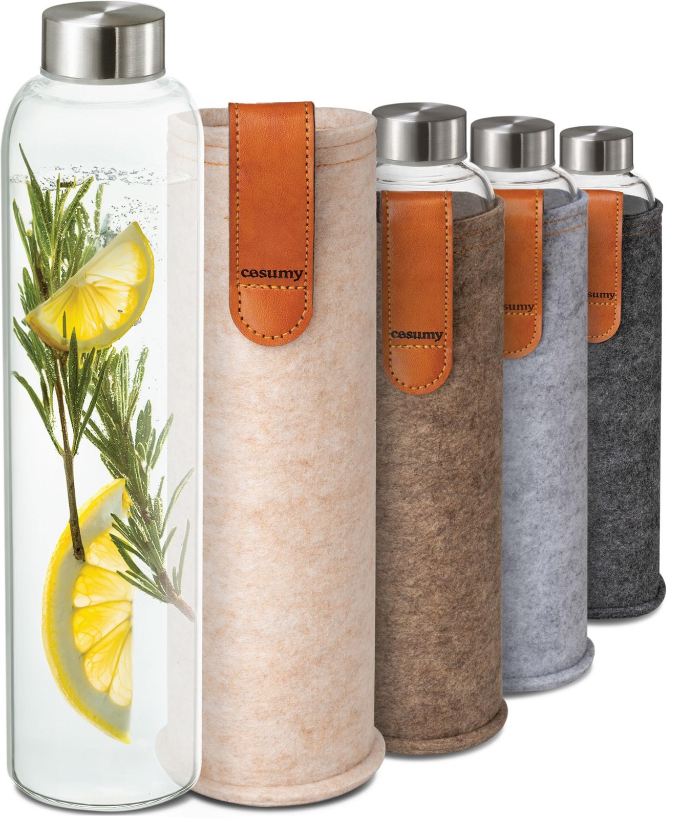 25oz With Felt Sleeve - 25.4 Ounces, Beige