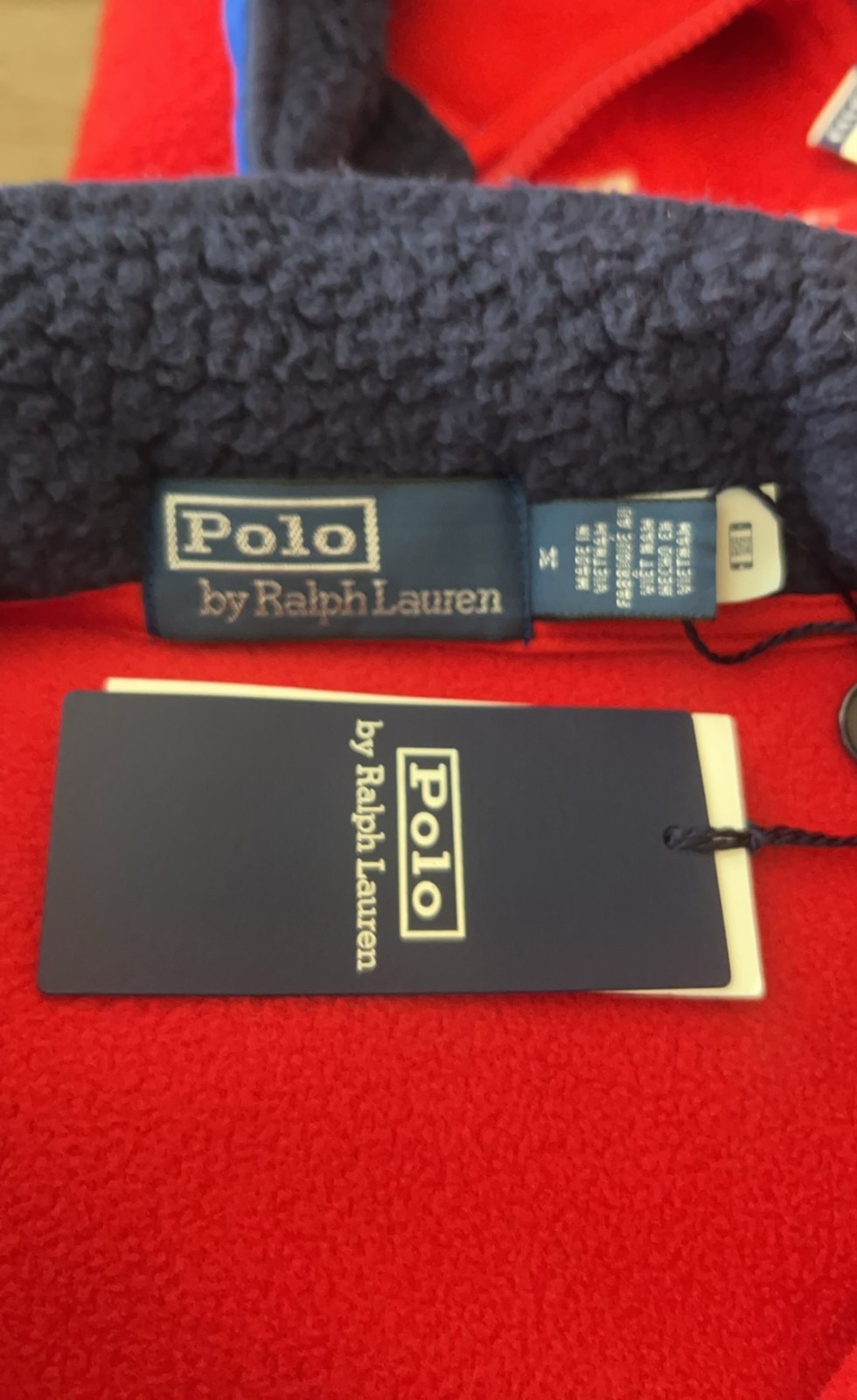 $198 NWT Polo Ralph Lauren Relaxed Red Flag Fleece Pullover SZ M Unisex Olympics image 8