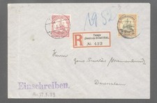 Deutsch-Ostafrika,Nr.31,32 auf R-Brief von Tanga nach Daressalaam   (139)