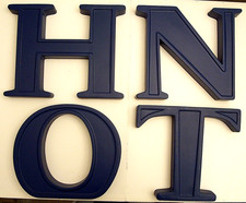 CHOOSE ONE : 3-D BLUE INITIALS 10" H LETTERS WALL ART DECOR 1 3/4" D  HANGERS
