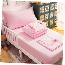 Toddler Bedding Set - 4 Piece Soft and Breathable Crib Toddler 4 Pieces Pink