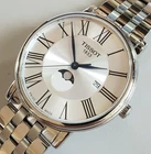 TISSOT T122423A SWISS GENTLY USED 40MM ST STEEL QUARTZ MEN MOON PHASE DATE WATCH
