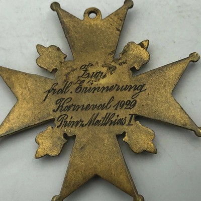 Prince Matthias 1929 Fob Medal Pendant Unsure HELP Vintage Antique Mystery