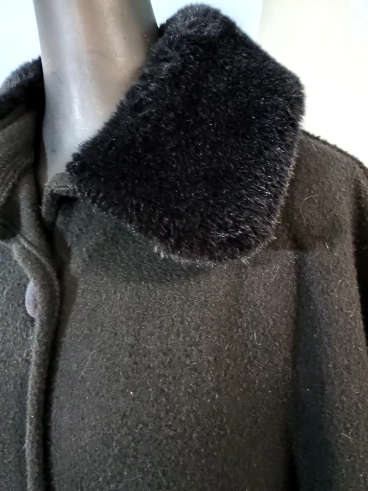 Preston & York Raro De Colección Años 80 Capa Negra Capa Cuello Piel Sintética Talla OS Dinero Antiguo Foto 4 de 4