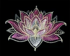 Lotus Flower iron on patch applique 3 x 4 inch FREE SHIPPING
