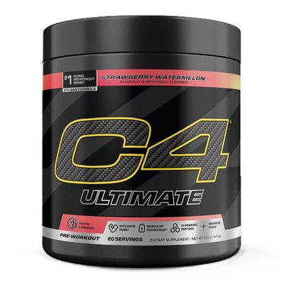 C4 Ultimate zuckerfreies Preworkout-Energieergänzungspulver mit Wassermelonengeschmack