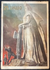 RSI 25 LUGLIO MANIFESTO PROPAGANDA 70 X 100 BOCCASILE G. REP. SOCIALE 1943.1945