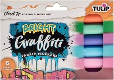 Tulip NEON Graffiti Fabric Markers Permanent Vibrant Color Bullett Tip