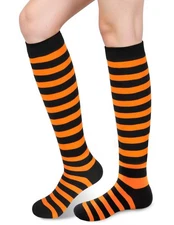 Knee High Socks for Women Halloween Womens Athletic Boot Long Tall High Strip...