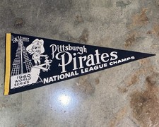 Vintage 1960 Pittsburgh Pirates World Series Scroll Pennant 29"