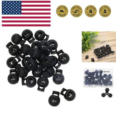 Plastic Toggle Single Hole Spring Loaded Elastic Drawstring Rope Cord Locks C...