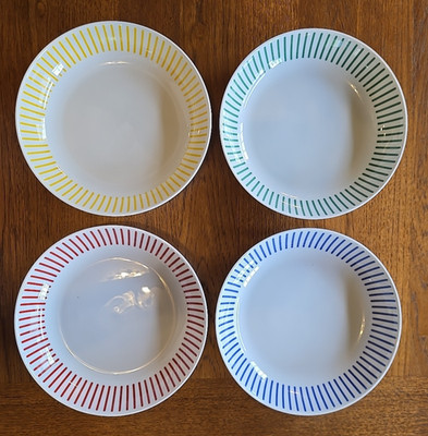 Bodum MoMA Jazz Porcelain Pasta Bowls 9  Diameter Multi-color Stripes *Set of 4