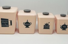 Vtg 1950s Canisters Burroughs Mfg Light Pink ...