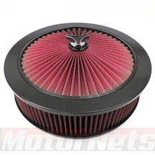 Top Flow Air Cleaner 14x4" Muscle Car Style Extraflow RED Washable SBC BBC Black