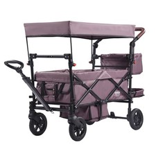 VEVOR Wagon Stroller Push Pull Quad Collapsib...