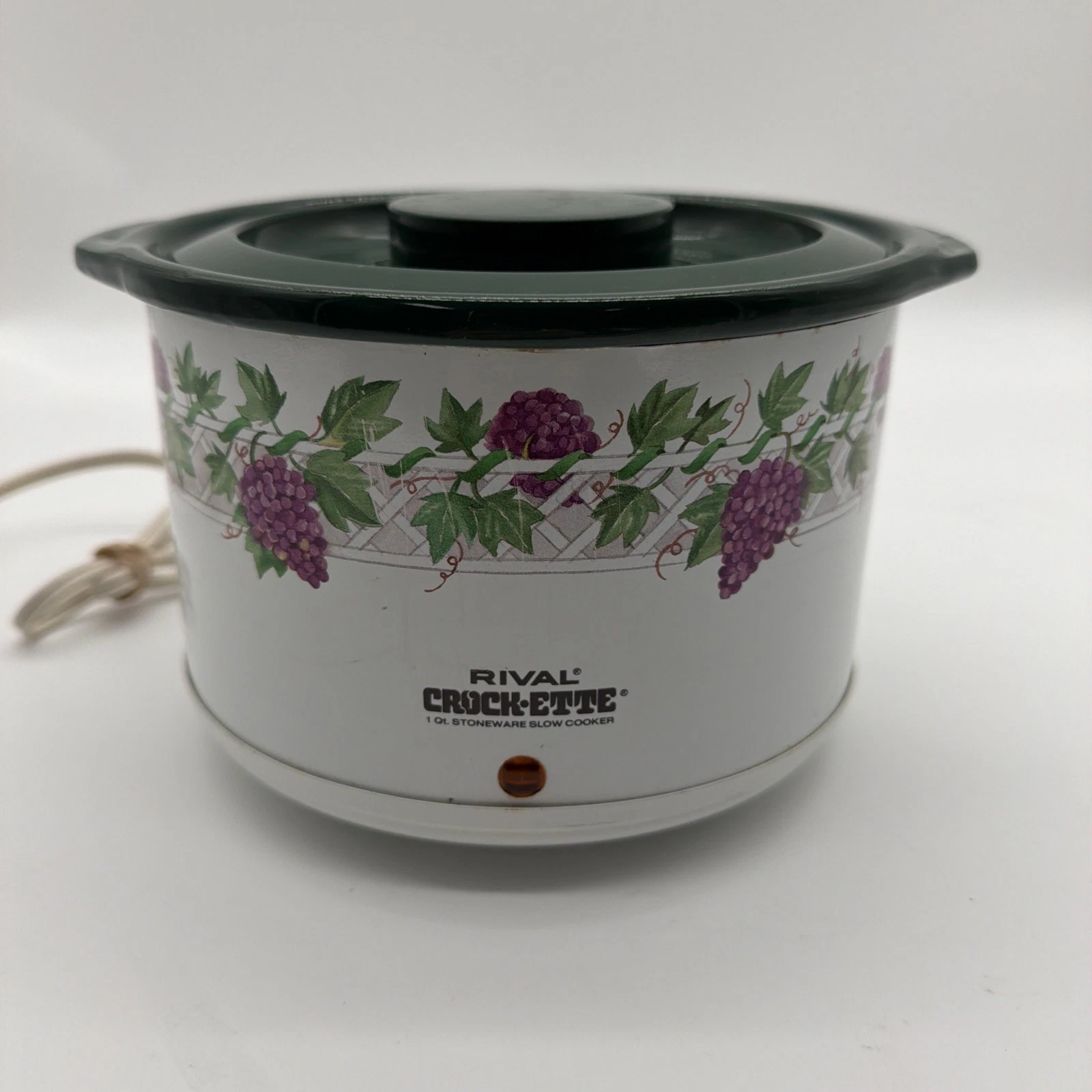 Vintage Rival Crockette - 1 Qt Mini Slow Cooker Crock Pot - Grapes Model 3205