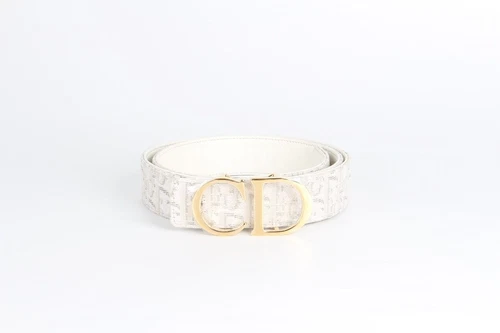 Ceinture homme blanche logo CD oblique Dior 114 35 53102998