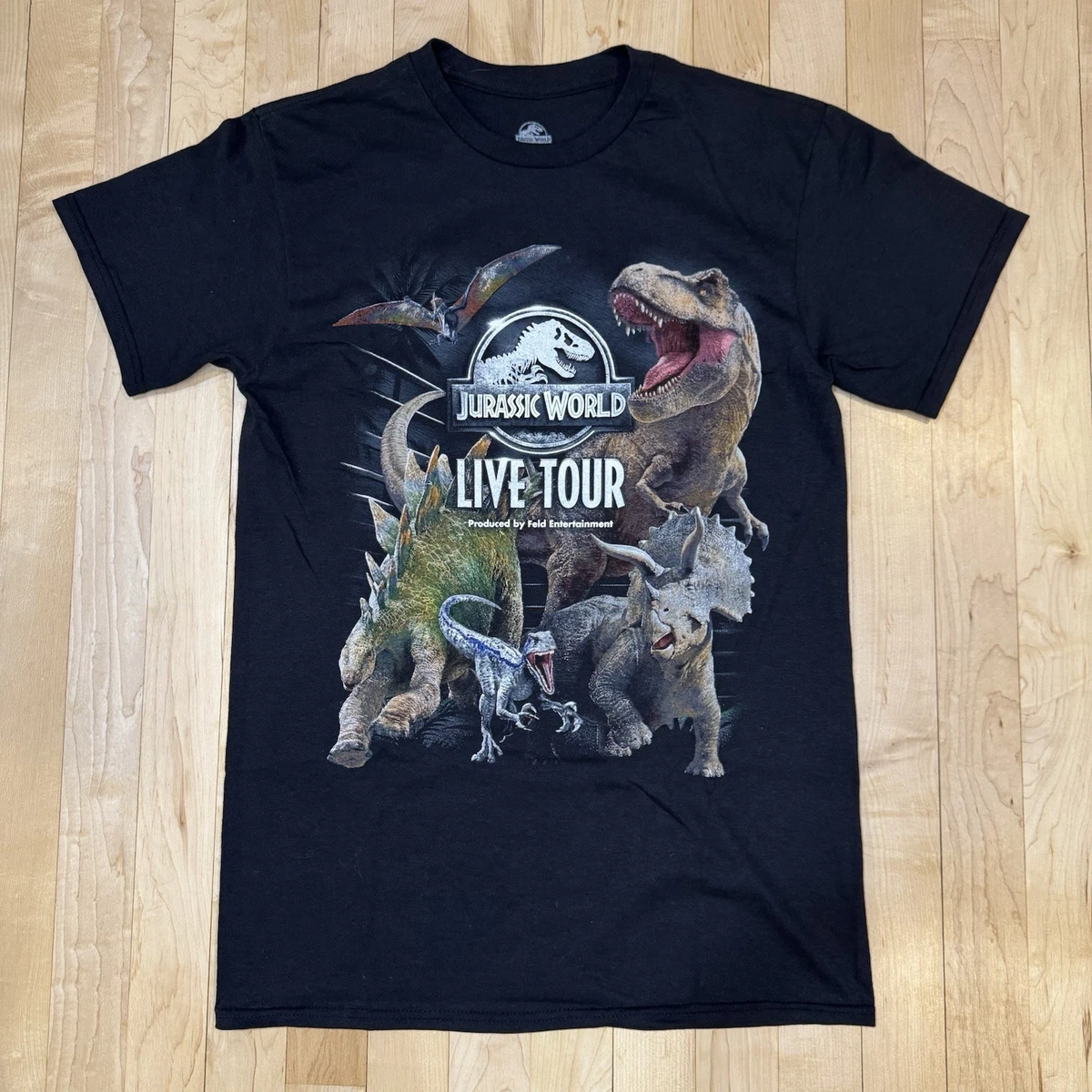 T-shirt Jurassic World Homme - Beige, Taille S, Imprimé Graphique - Léger Délavé