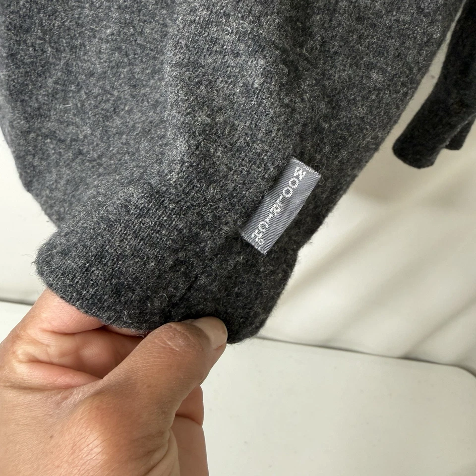 Sudadera con Capucha WOOLRICH Mujer Ónix Brezo Mezcla Lana Pullover Talla L Cordón Preppy Foto 4 de 4