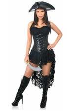 Top Drawer 3 PC Black Pirate Captain Costume Small 