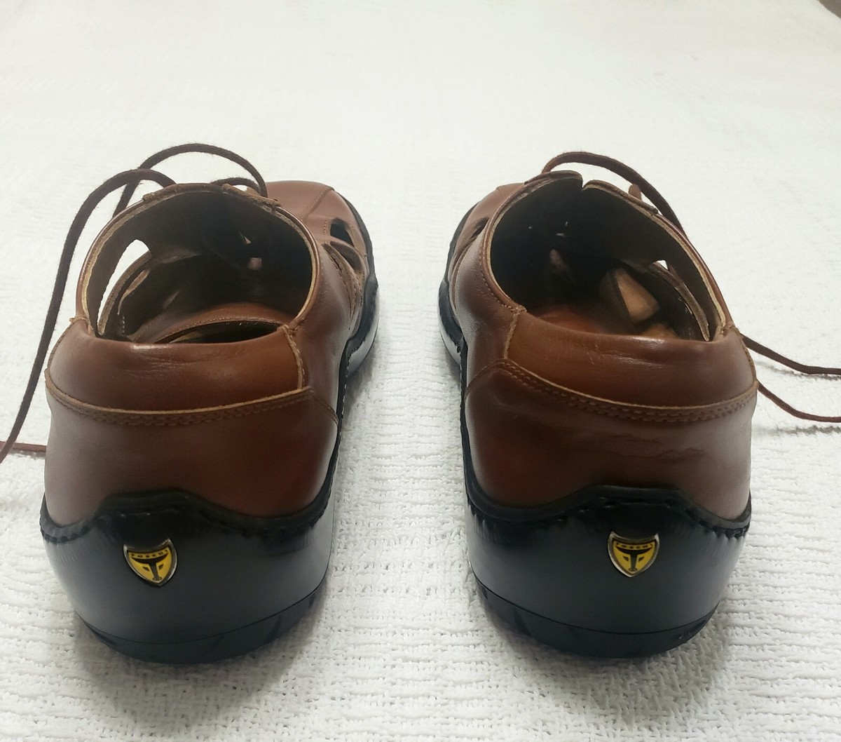 Michael Toschi Leather Lace-up Fisherman Breathable Oxfords Brown .5 2) Pairs Toschi Leather Lace Up Fisherman Oxford Shoes Italy  main image 4