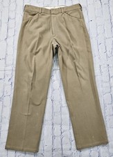 Vintage Ralph Lauren Heavy Knit Pants Khaki Trouser MADE IN USA 80s MENS 36