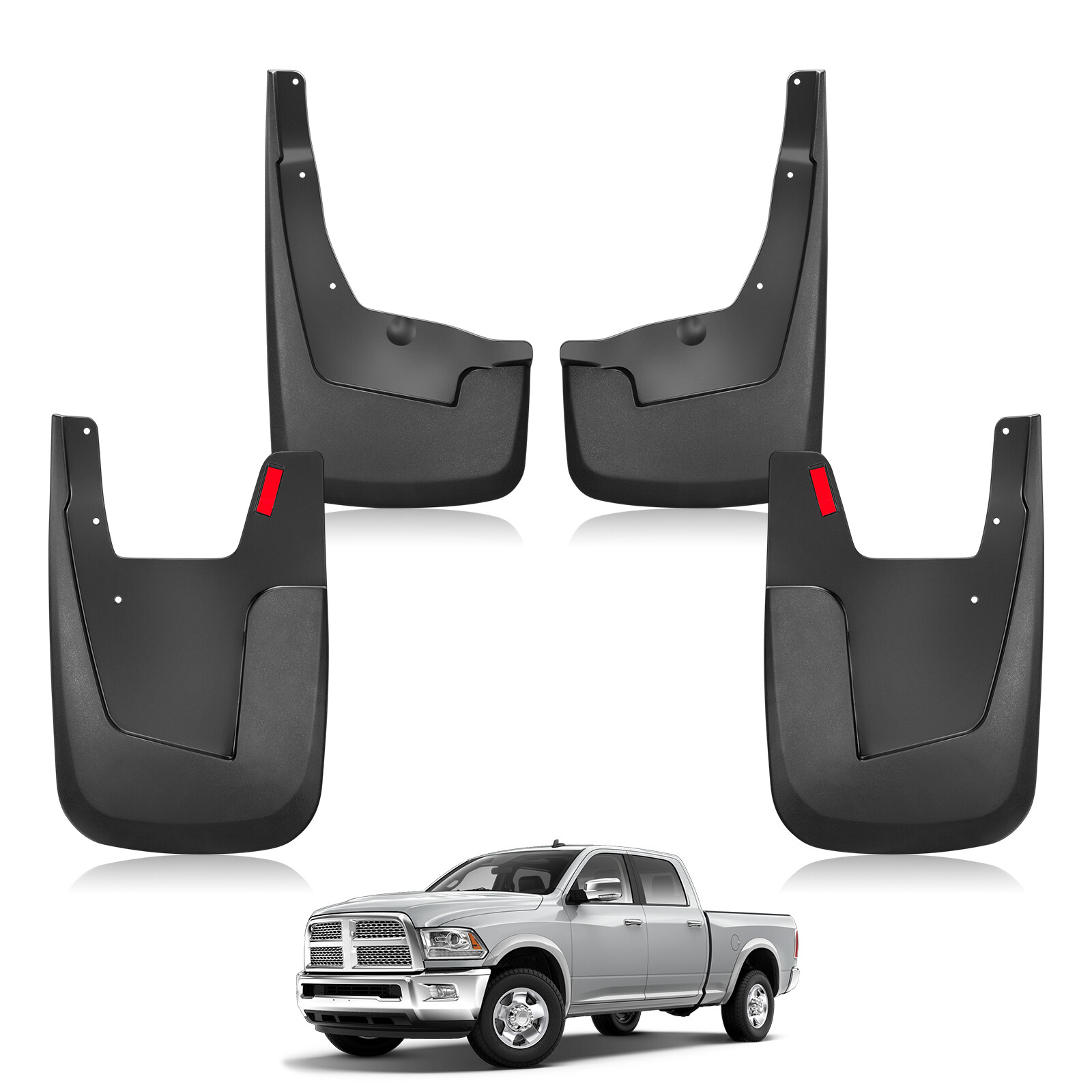 Ram 1500 2019-2023 Front & Rear Mud Guards Without OEM Splash Protection