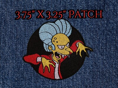 Simpsons Count Burns Embroidered Iron-On Patch Mr. Burns Vampire