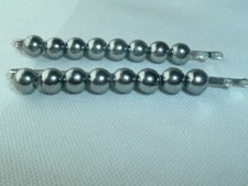 GRAY FAUX PEARL BEAD BOBBY PINS HAIR ACCESSORY SET OF 2