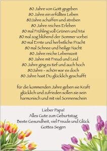 Plakat Poster Segenswunsch 80 Geburtstag Din B1 Ebay